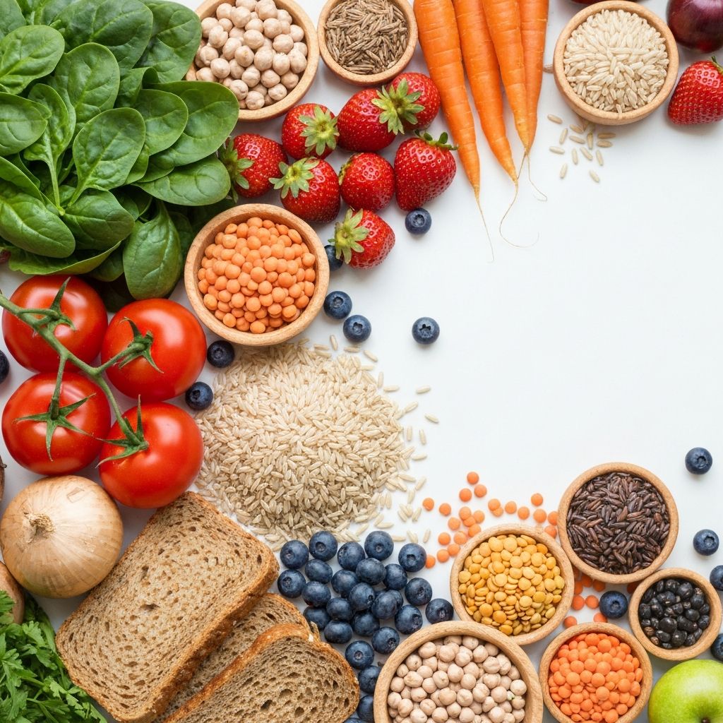 Fresh nutritious foods representing balanced eating