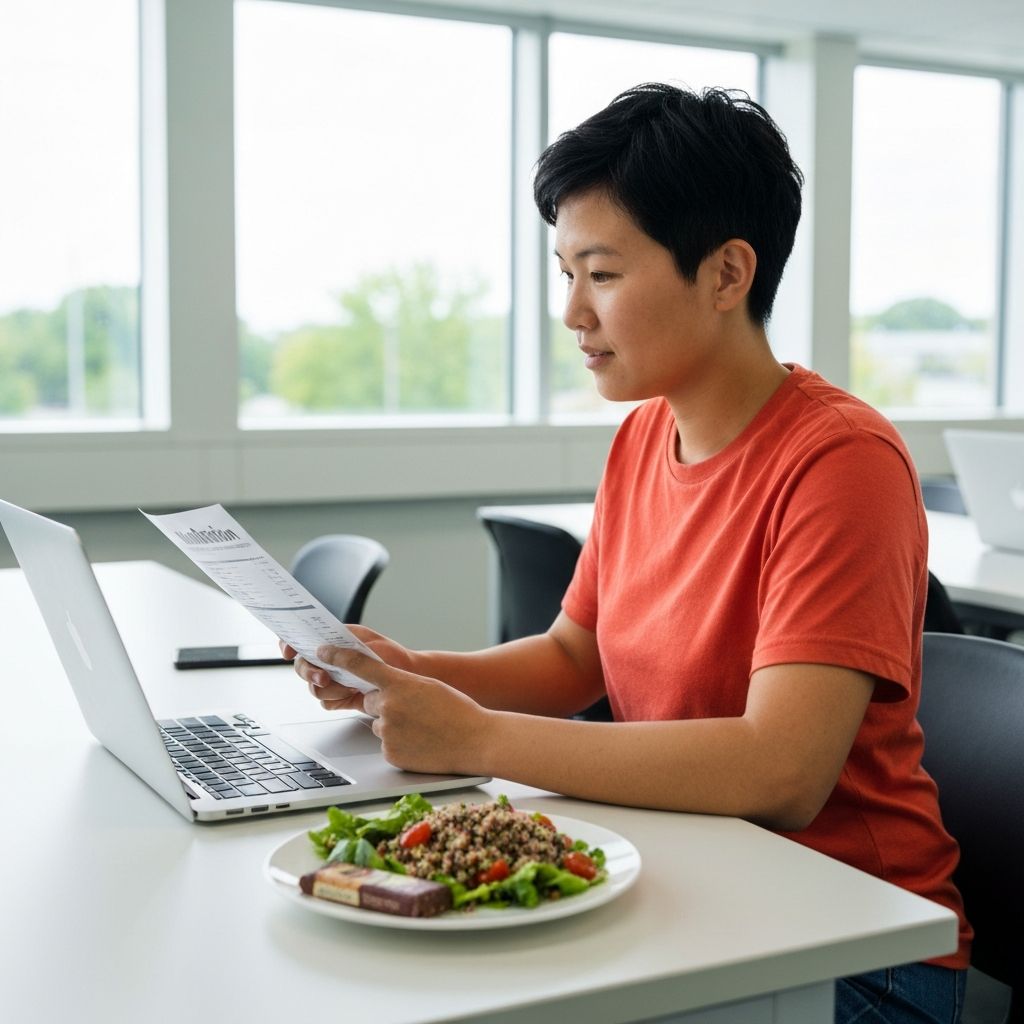 Person reviewing nutrition information