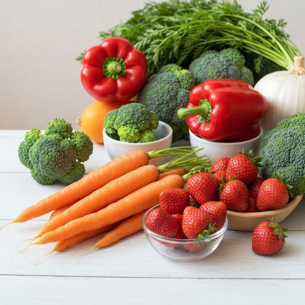 Fresh healthy foods representing nutrition education