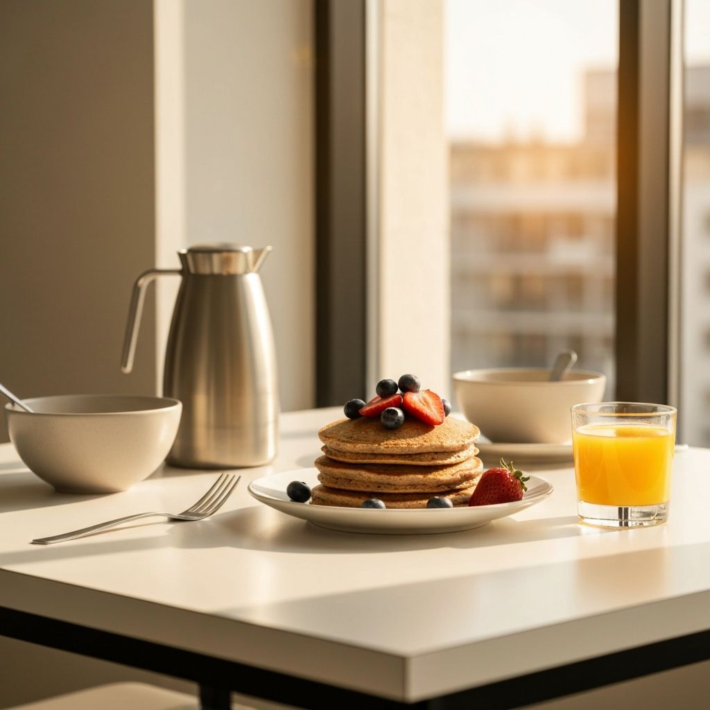 Healthy breakfast setting