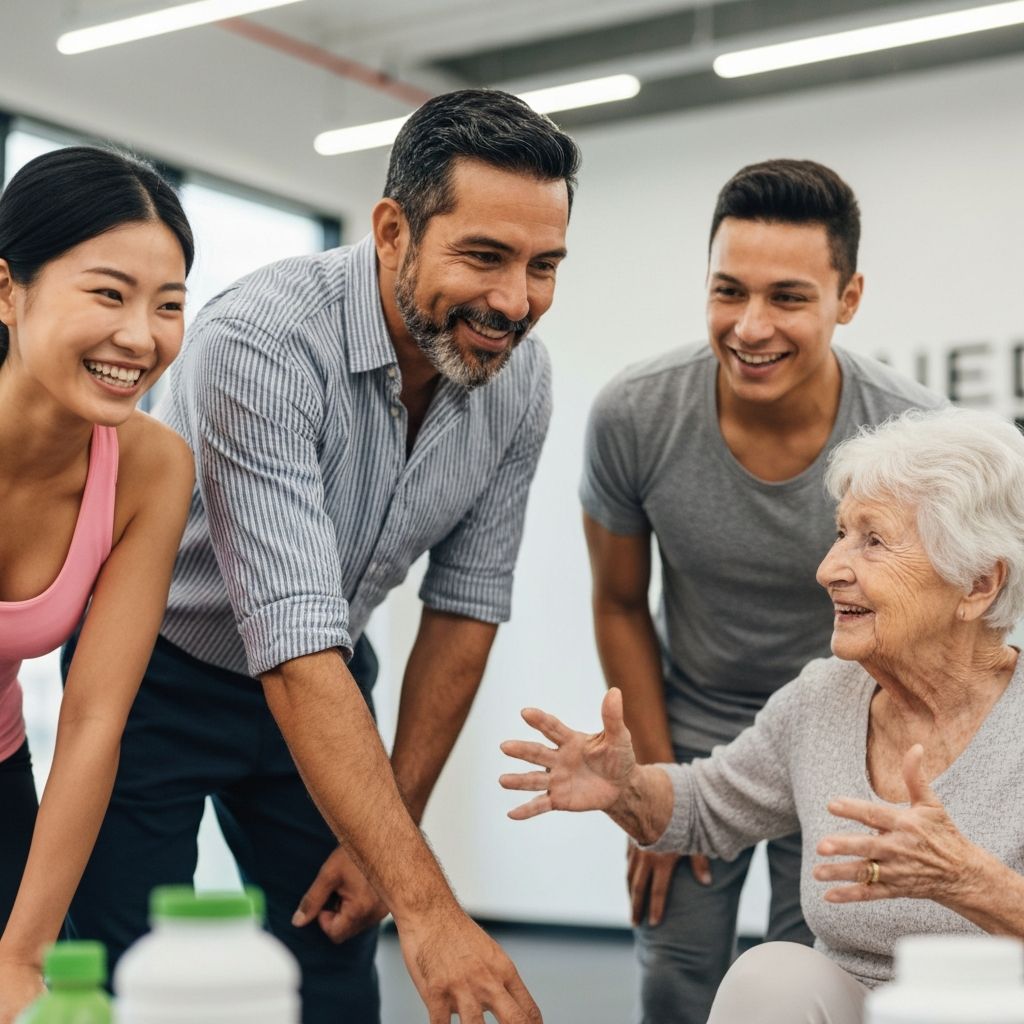 Diverse group of people interested in nutrition